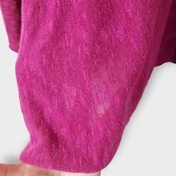Eileen Fisher Woman 2X Linen Blend Open Front Cardigan Sweater Fuschia Flowy - Picture 6 of 13